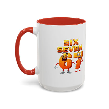 Six Seven Cartoon Number Coffee Mug - Fun Math Teacher Gift (11/15oz)