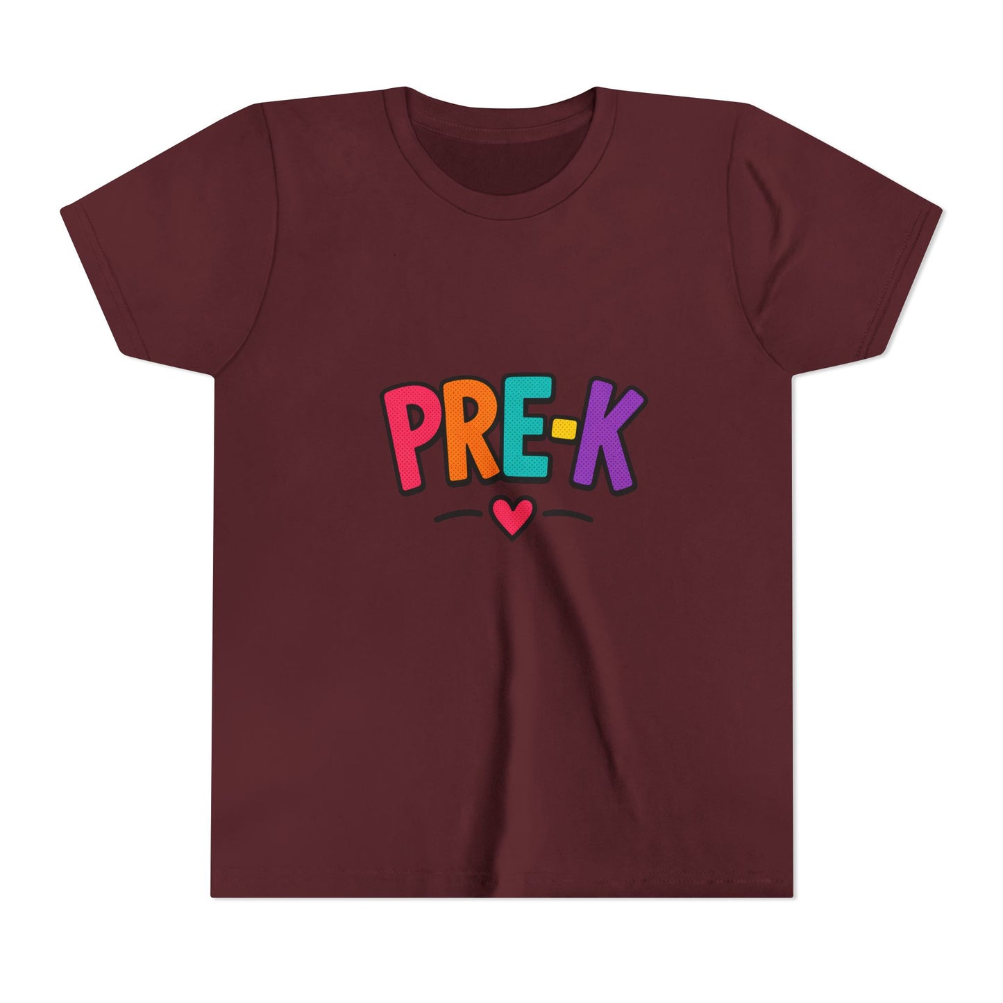 Pre-K Kids Tee — Colorful Heart Preschool Shirt for Boys & Girls
