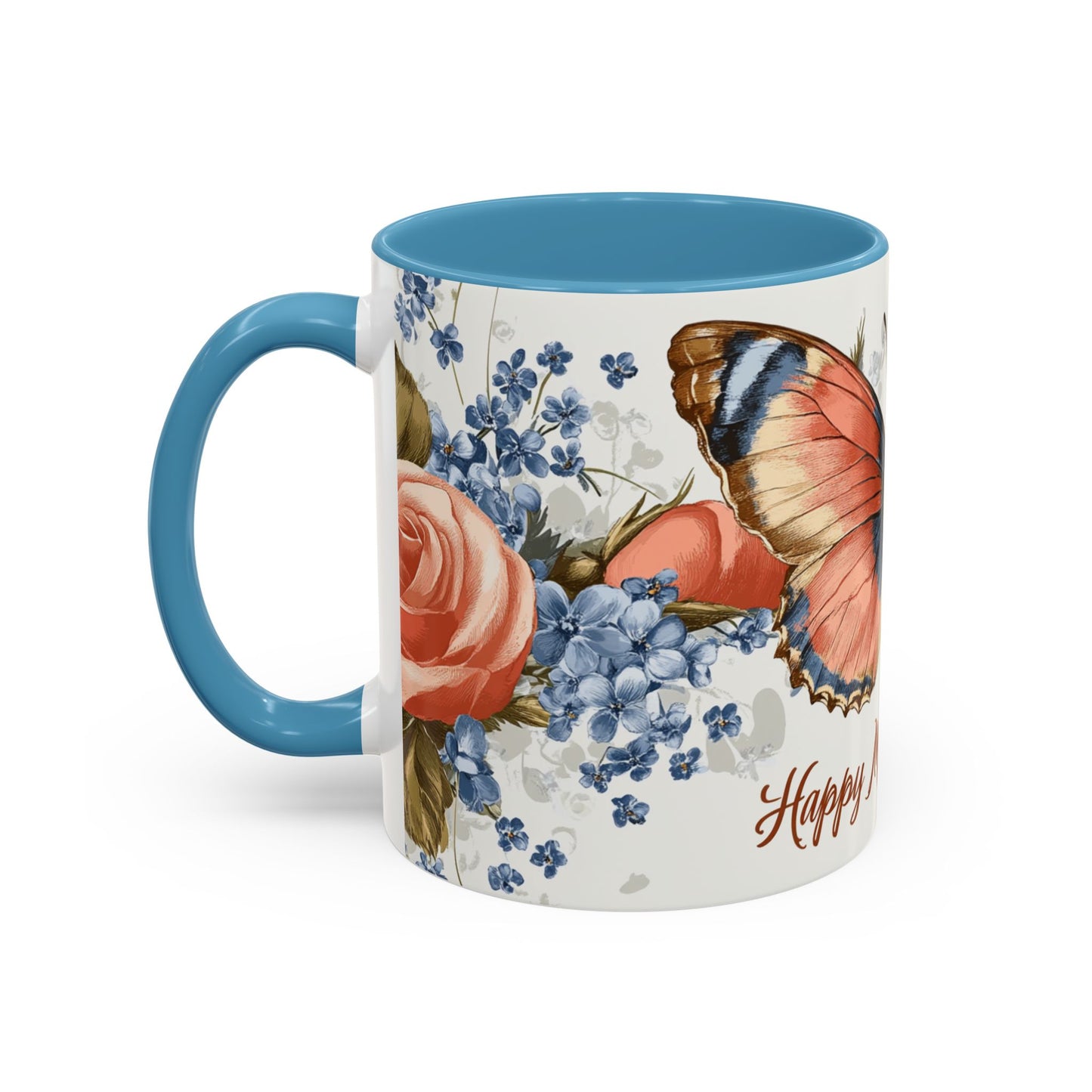 Mother's Day Butterfly Coffee Mug - 'Happy Mother's Day' Floral Accent Mug
