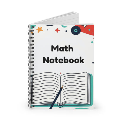 Math Notebook — Spiral Ruled School Notebook with Decorative Cover