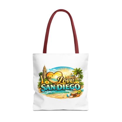 San Diego Tote Bag - "I Love San Diego" Beach City Souvenir