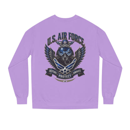 U.S. Air Force Skull Crewneck Sweatshirt — Defend Protect Dominate Tactical Pullover