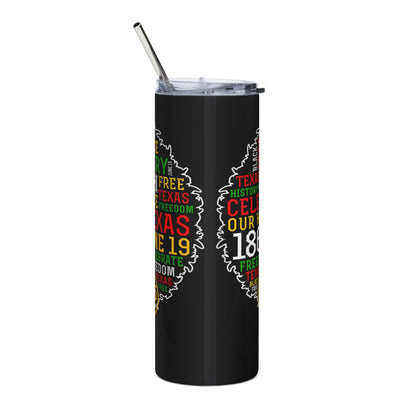 Juneteenth Afrocentric Stainless Steel Tumbler — Celebrate Freedom 1865 (20oz)