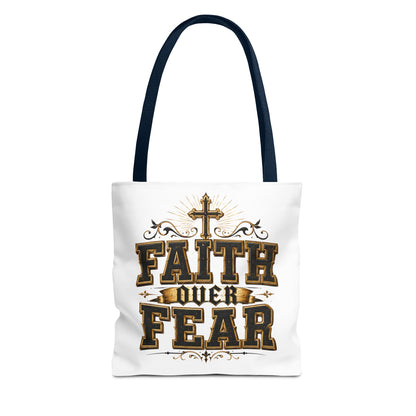 Faith Over Fear Tote Bag — Inspirational Christian Canvas Tote