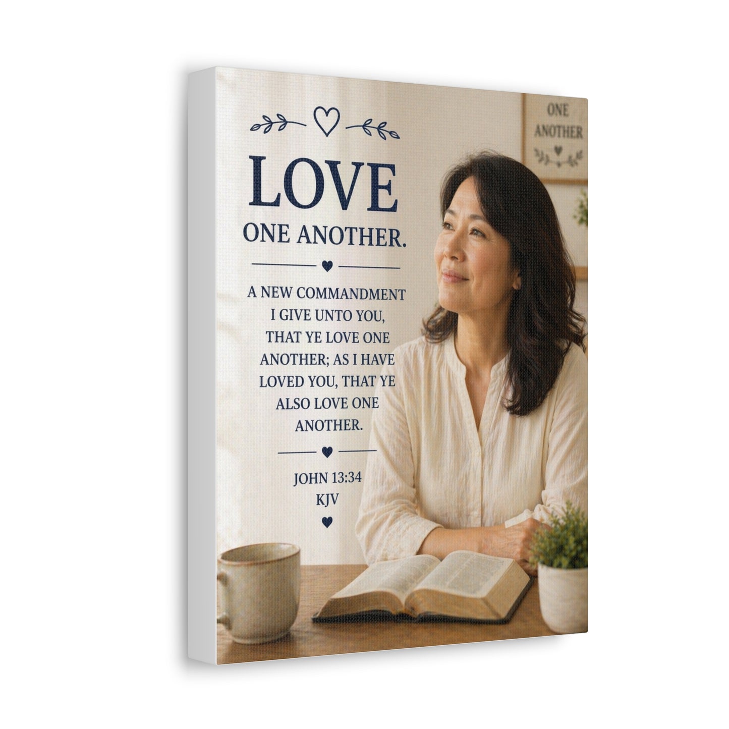 Love One Another - John 13:34 KJV Canvas Wall Art