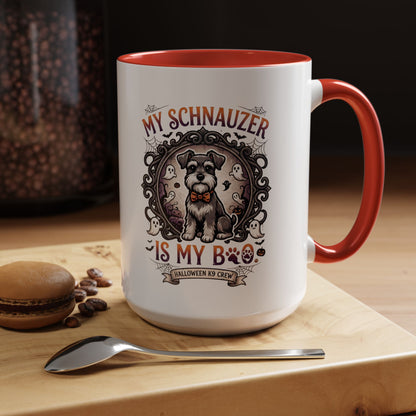 My Schnauzer Is My Boo Coffee Mug — Halloween Dog Lover Accent Mug
