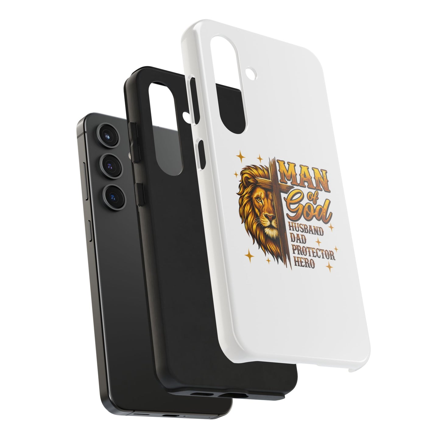 Man of God Lion Phone Case — ‘Man of God’ Christian Protector Dad Gift
