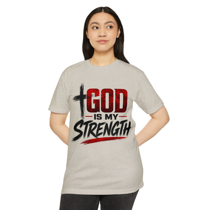 God Is My Strength T-Shirt — Christian Faith Inspirational Tee