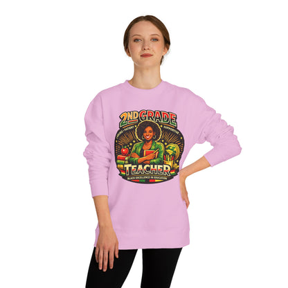 2nd Grade Teacher Sweatshirt — Proud Black Educator Crewneck