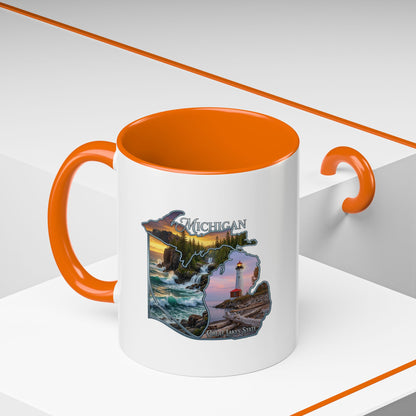 Michigan Lighthouse Coffee Mug — Scenic Great Lakes Accent Mug (11/15oz)
