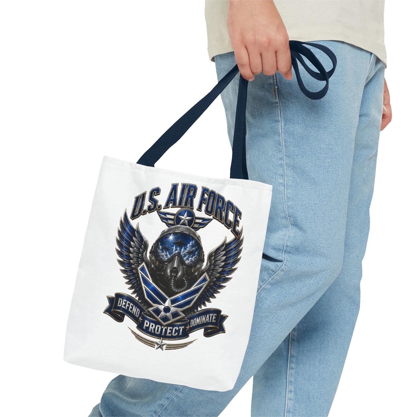 U.S. Air Force Emblem Tote Bag — Military Wings & Skull Design