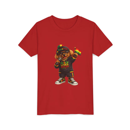 Youth Tee — Kid Bear Black Lives Matter Rasta Flag Shirt
