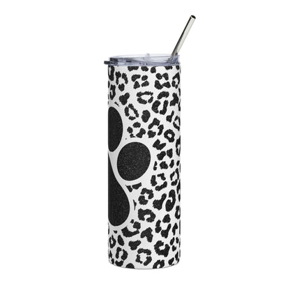 Paw Print Leopard Stainless Steel Tumbler - 20oz Insulated Travel Cup