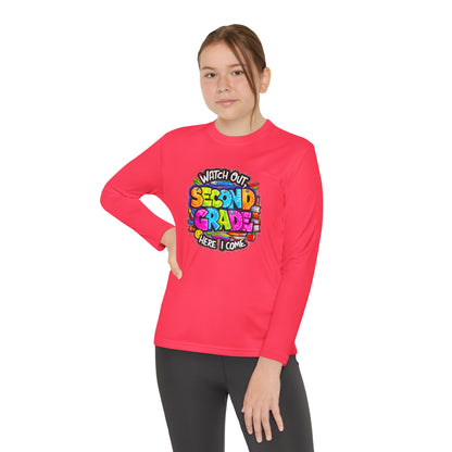 Second Grade Long Sleeve Tee — "Watch Out Second Grade Here I Come" Youth Shirt