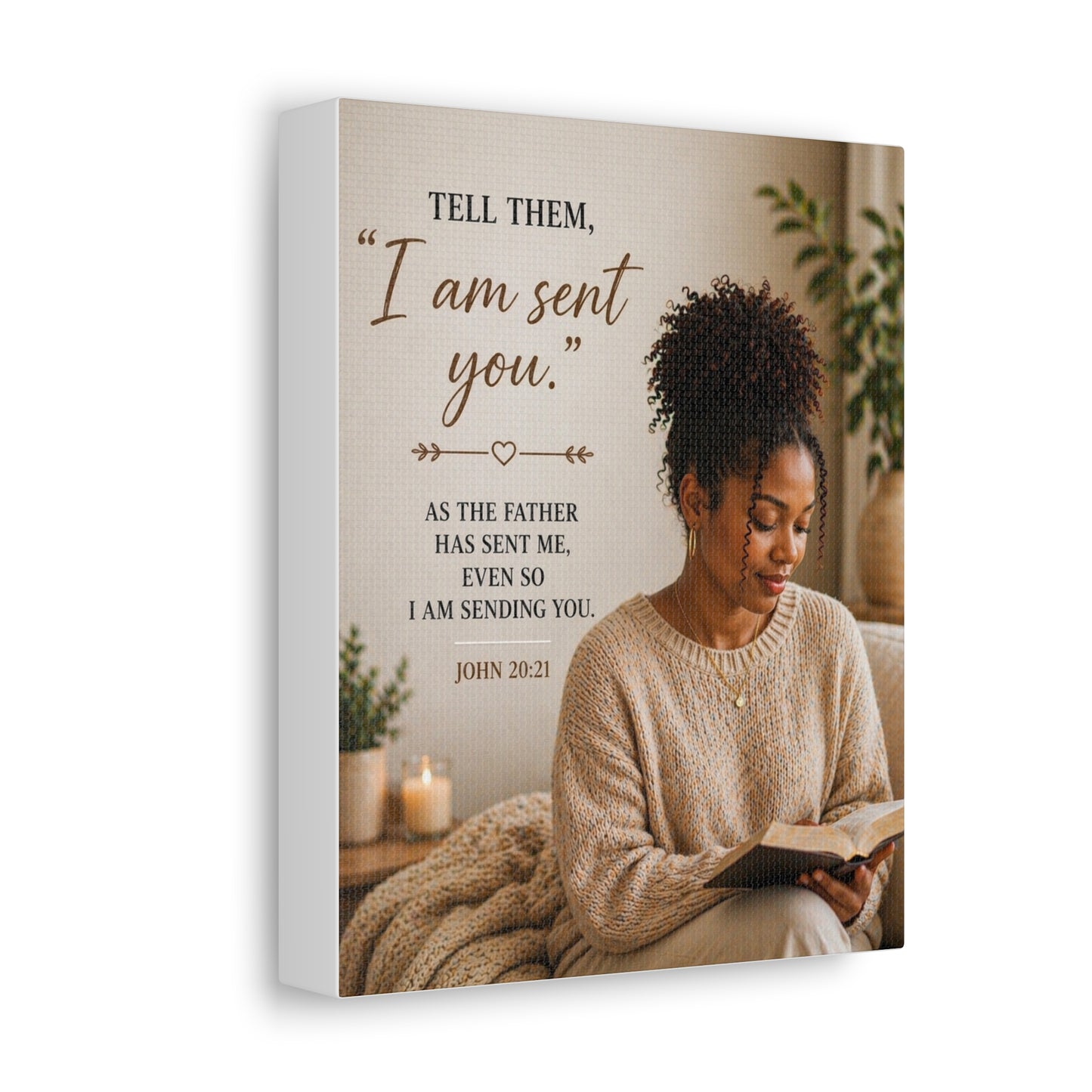 Canvas Wall Art — "I Am Sent You" John 20:21 Inspirational Christian Prayer Decor