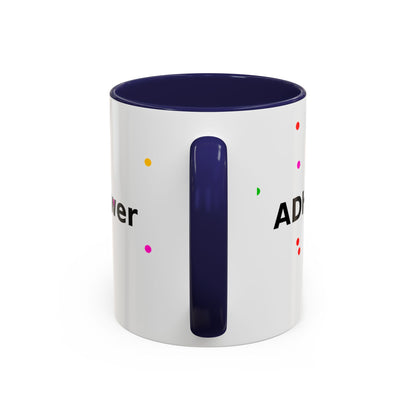 Accent Coffee Mug - "Coffee Is My Superpower" Funny Colorful Polka Dot Ceramic Mug (11/15oz)