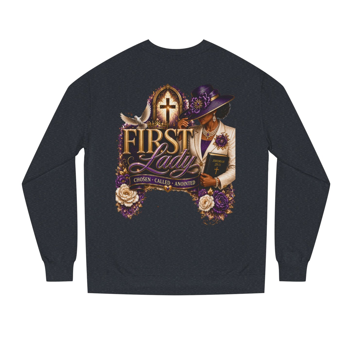 First Lady Church Sweatshirt – Christian Women’s Faith Graphic Crewneck