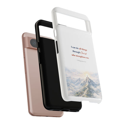 Christian Phone Case – “I Can Do All Things Through Christ” Inspirational Tough Case