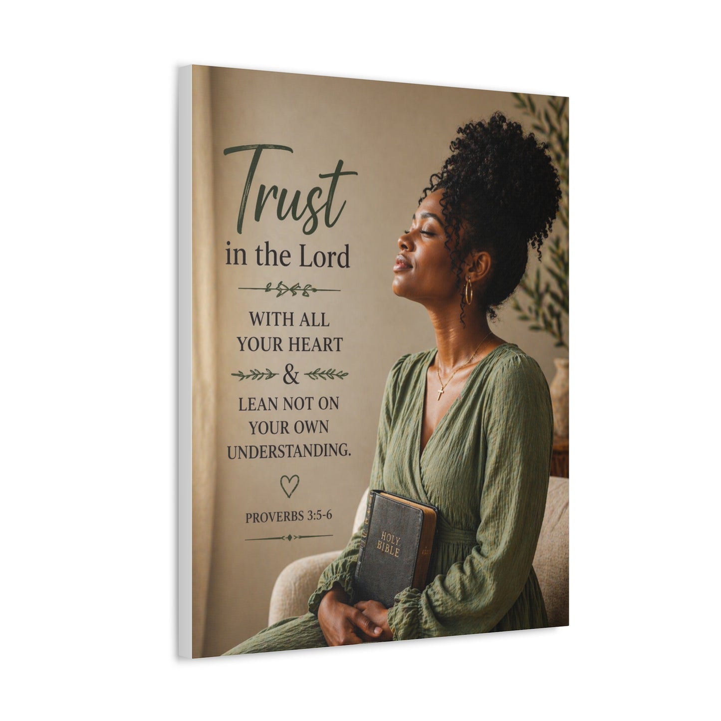 Trust in the Lord Wall Canvas — Proverbs 3:5-6 Inspirational Faith Print
