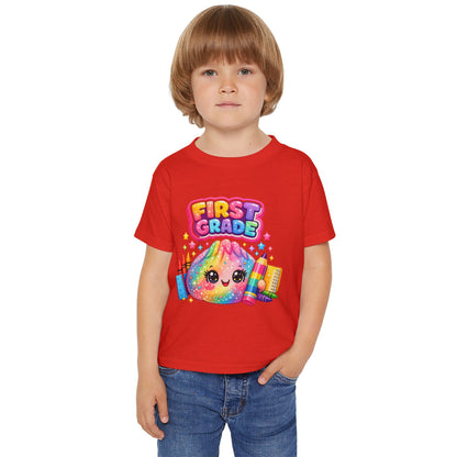 First Grade Toddler T‑Shirt — Cute Rainbow Squishie Back-to-School Tee