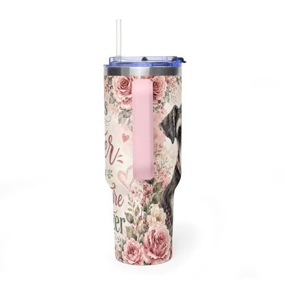 40oz Vacuum Tumbler – “Life Is Better With My Miniature Schnauzer” Dog Lover Travel Mug