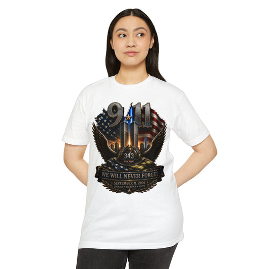 9/11 Memorial T-Shirt — "We Will Never Forget" Tribute Tee