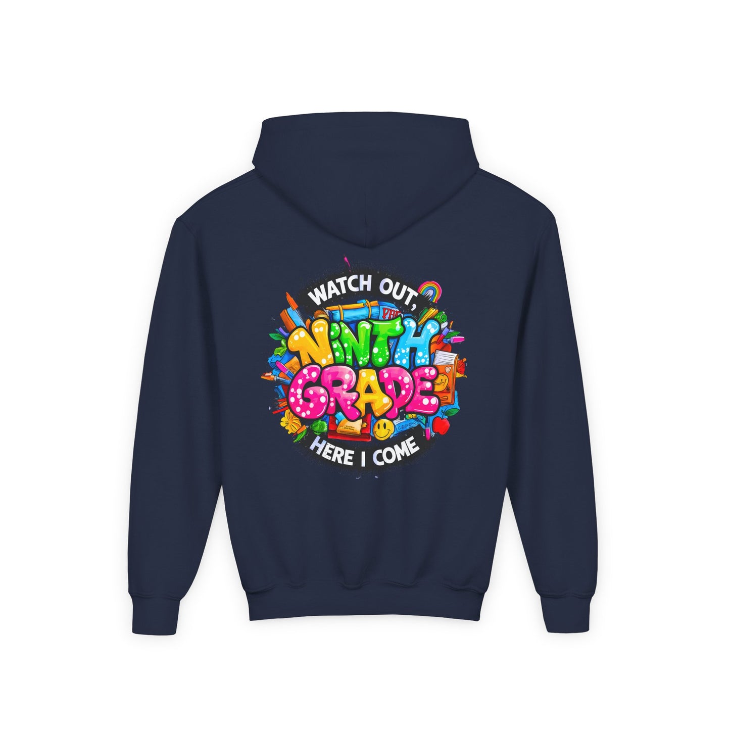 Kids' 4th Grade Hoodie – "Watch Out 4th Grade Here I Come" Colorful Back-to-School Sweatshirt