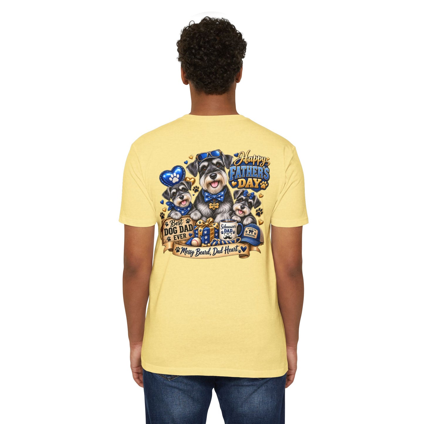 Father's Day Dog Dad T-Shirt – "Best Dog Dad Ever" Paw Print Tee
