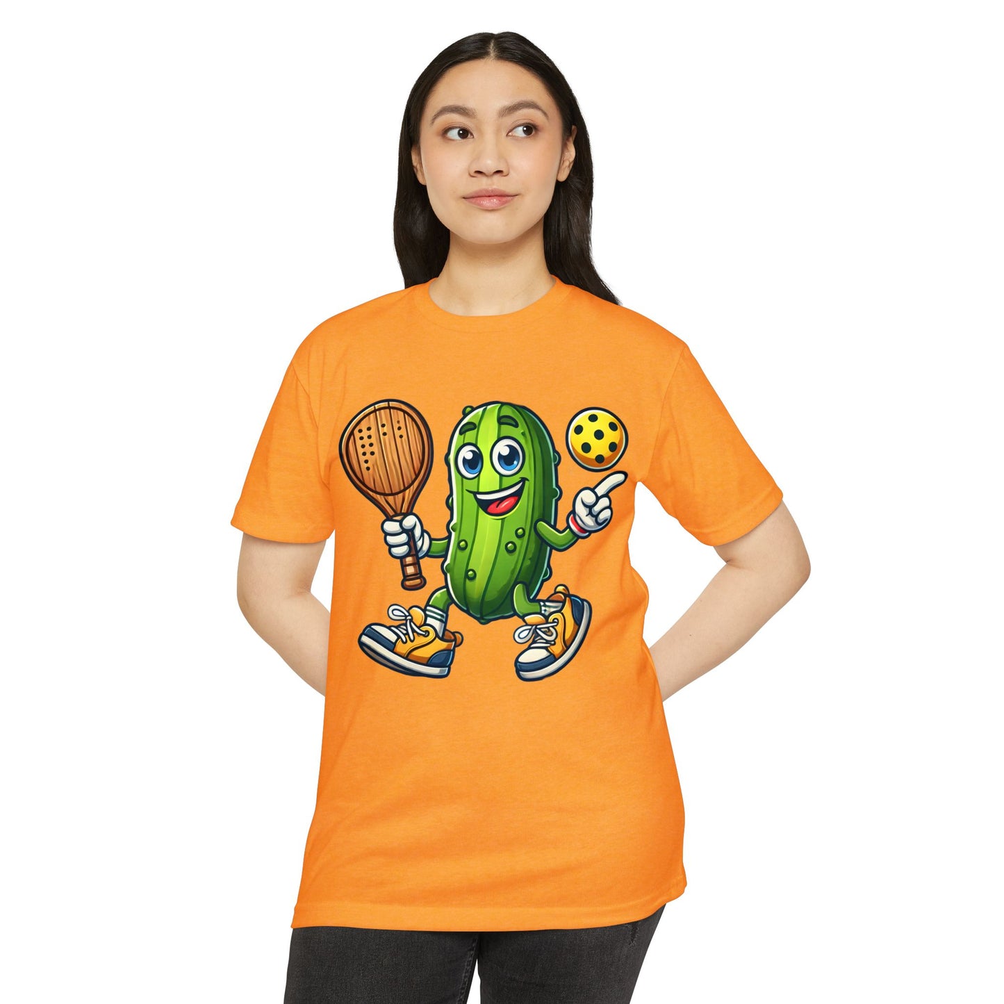 Pickle Pickleball T-Shirt – Cute Pickle Playing Pickleball Graphic Tee