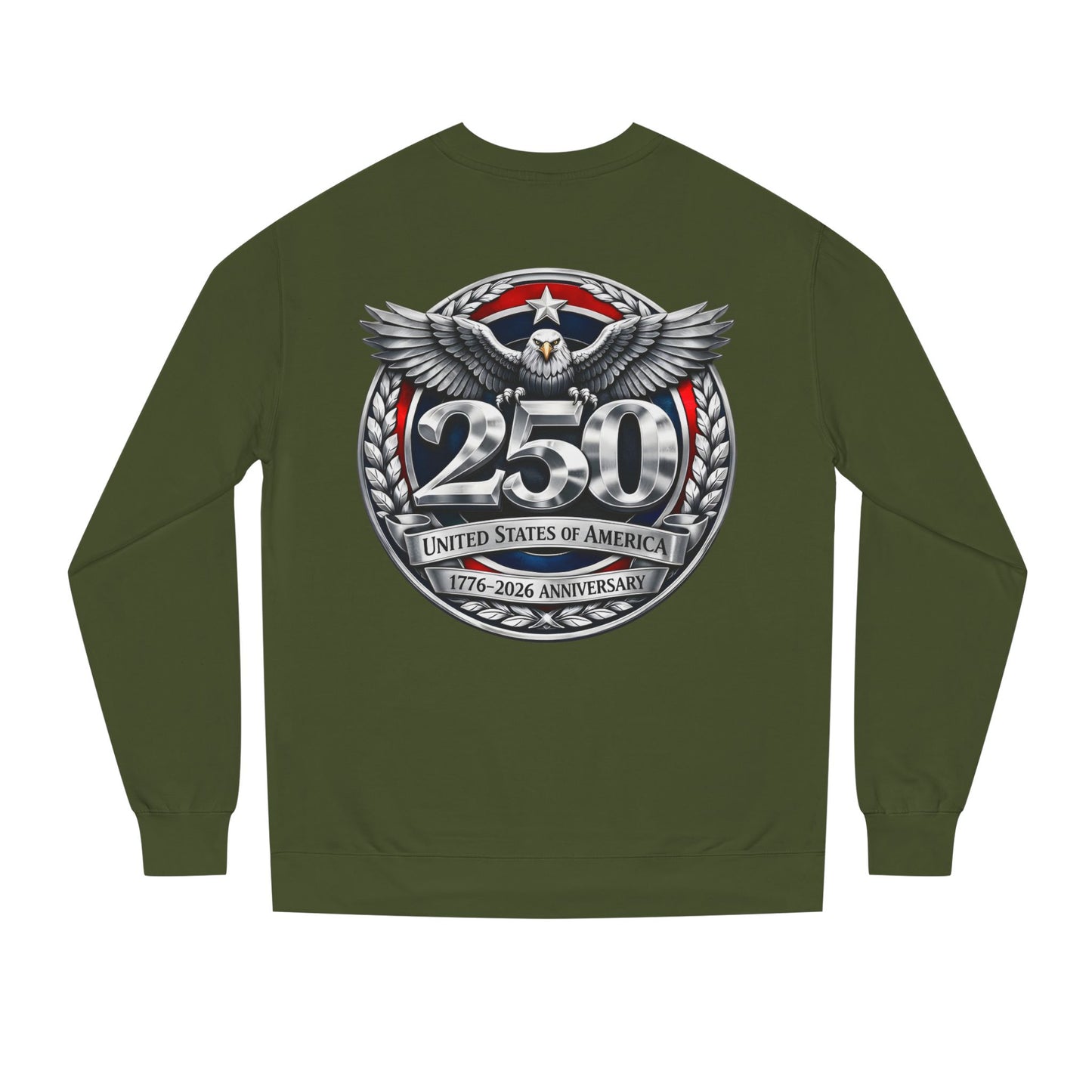 250th USA Anniversary Sweatshirt — Eagle Emblem 1776–2026 Commemorative Crewneck
