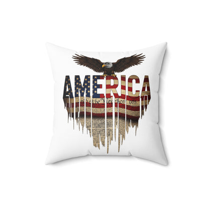 Patriotic Eagle "America" Flag Square Pillow