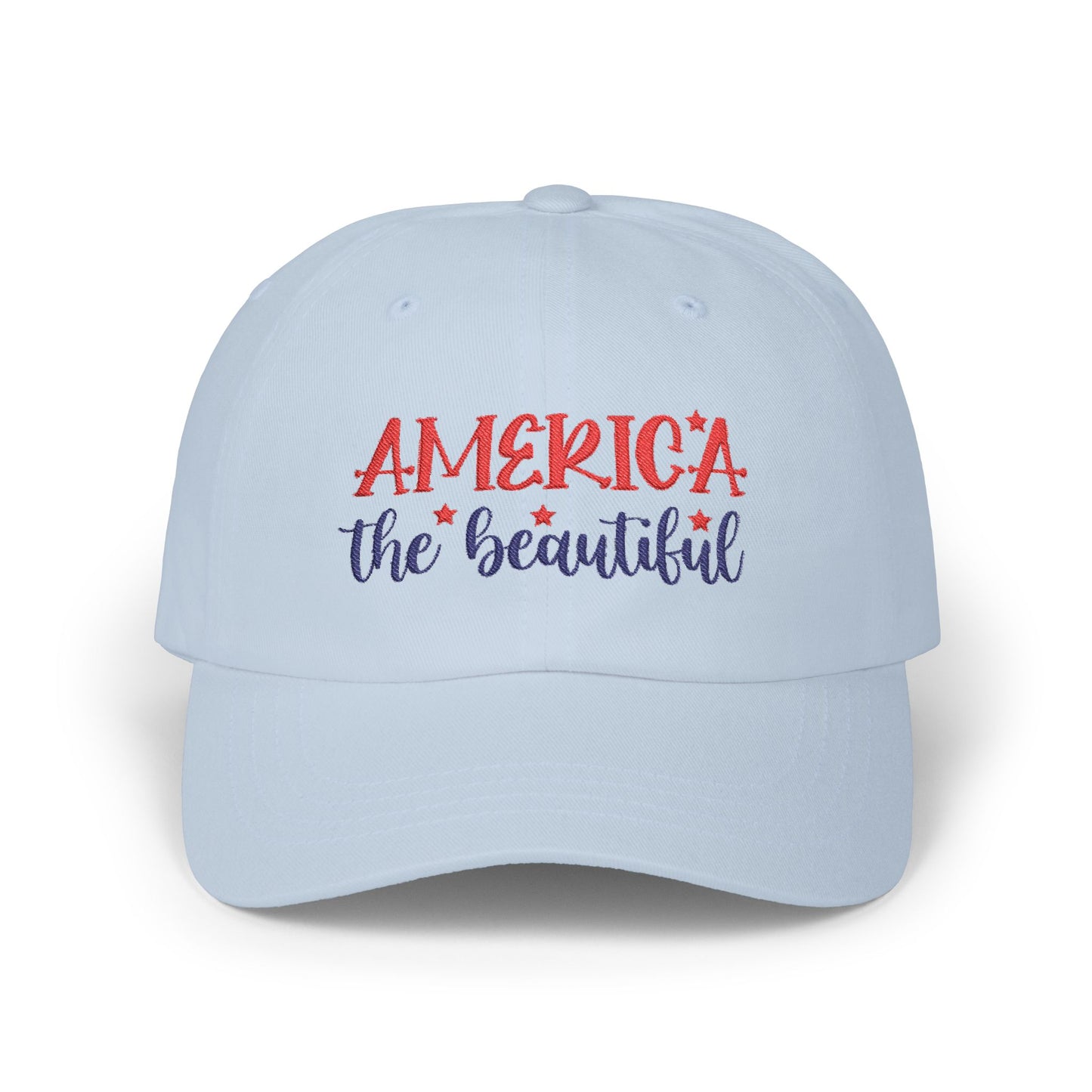 America the Beautiful Dad Cap — Patriotic Embroidered Baseball Hat