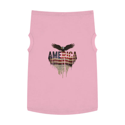 Patriotic Pet Tank Top – American Flag & Bald Eagle Dog Shirt