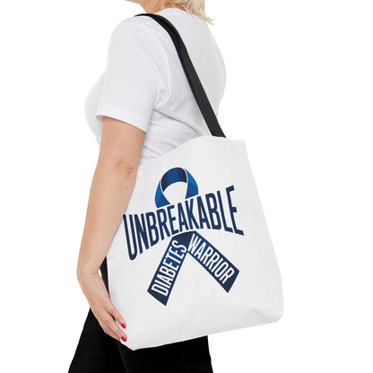 Diabetes Warrior Unbreakable Tote Bag – Blue Awareness Ribbon All-Over Print