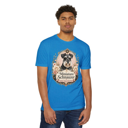 Miniature Schnauzer Floral Portrait T-Shirt