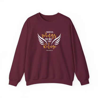 Under His Wings You Will -find Refuge Psalm 91:4 Sweatshirt