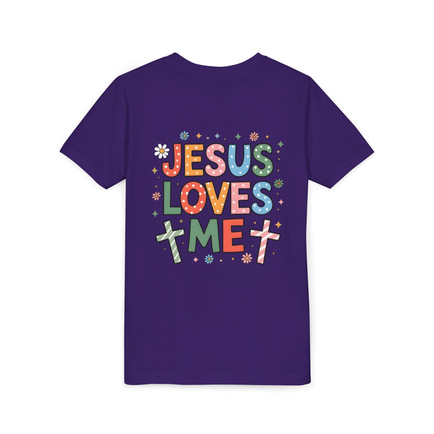 Youth Tee — "Jesus Loves Me" Colorful Christian Kids T-Shirt