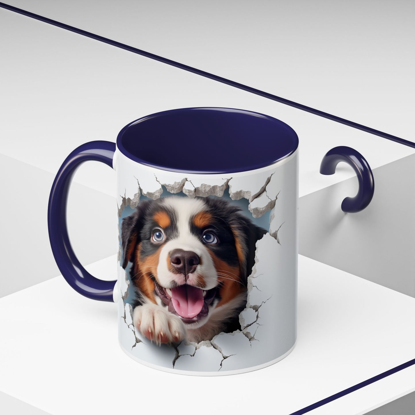 Bernese Mountain Dog 3D Breakthrough Accent Coffee Mug – Playful Pup Gift (11/15oz)
