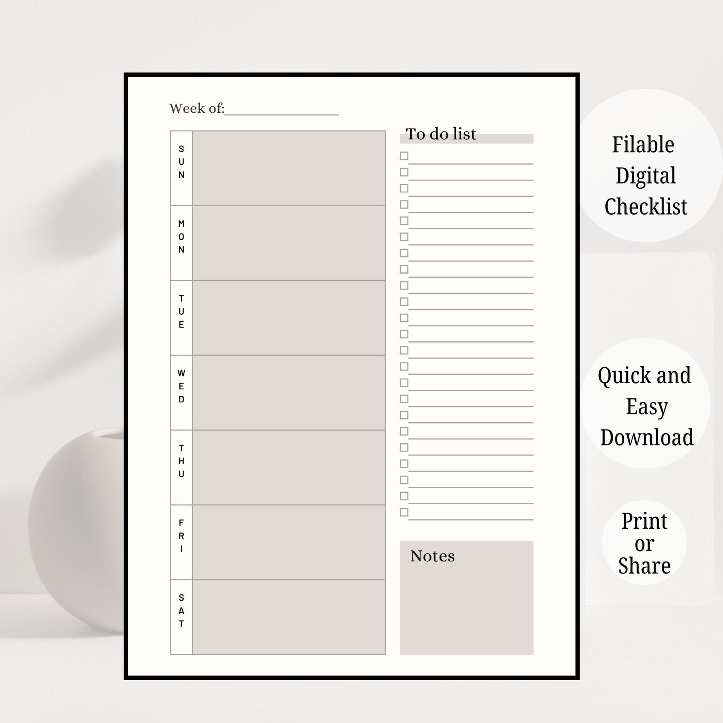 Weekly Planner Printable | Weekly Schedule Planner | Productivity Planner | To Do List Weekly | Weekly Organizer PDF