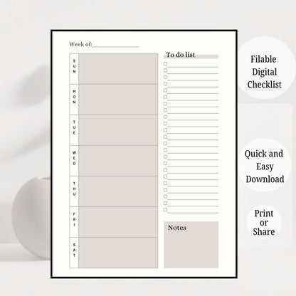 Weekly Planner Printable | Weekly Schedule Planner | Productivity Planner | To Do List Weekly | Weekly Organizer PDF