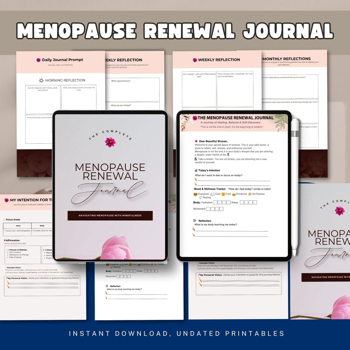 Menopause Renewal Journal Printable | Self-Care, Healing & Wellness Reflection Journal