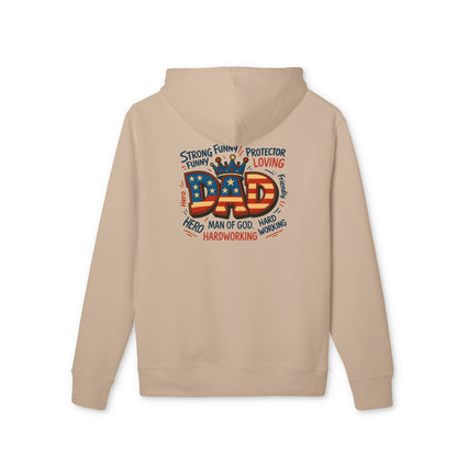 Patriotic 'Dad' Hoodie — American Flag Father’s Day Sweatshirt, Proud Dad Gift