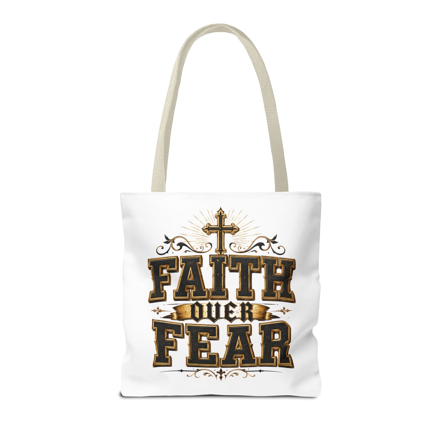 Faith Over Fear Tote Bag — Inspirational Christian Canvas Tote