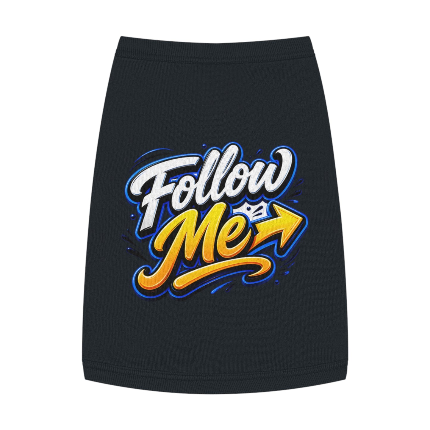 Pet Tank Top - "Follow Me" Graphic Dog Shirt, Reflective Arrow Design for Walks & Training