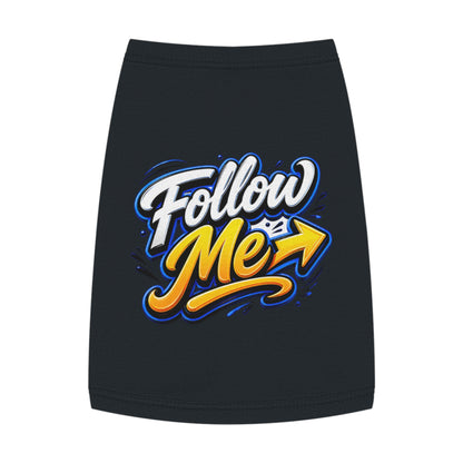 Pet Tank Top - "Follow Me" Graphic Dog Shirt, Reflective Arrow Design for Walks & Training