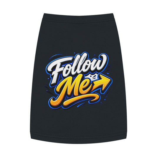 Pet Tank Top - "Follow Me" Graphic Dog Shirt, Reflective Arrow Design for Walks & Training