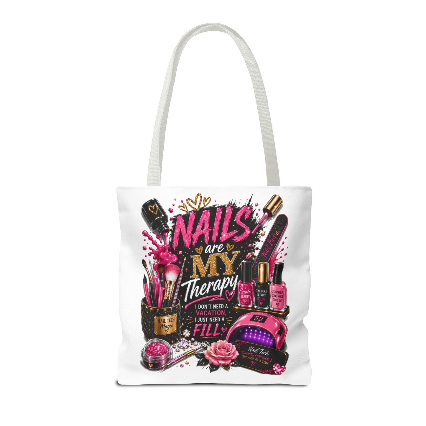 Nails Are My Therapy Tote Bag — Nail Tech Cosmetic Makeup Salon Gift