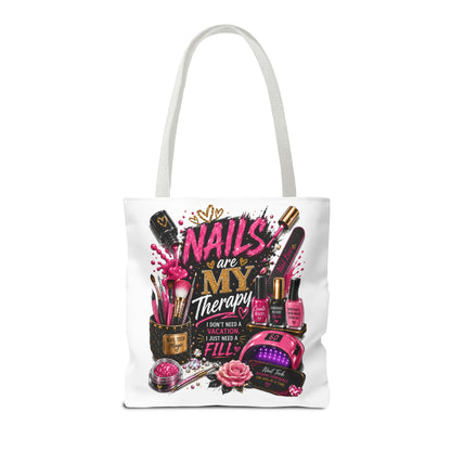 Nails Are My Therapy Tote Bag — Nail Tech Cosmetic Makeup Salon Gift