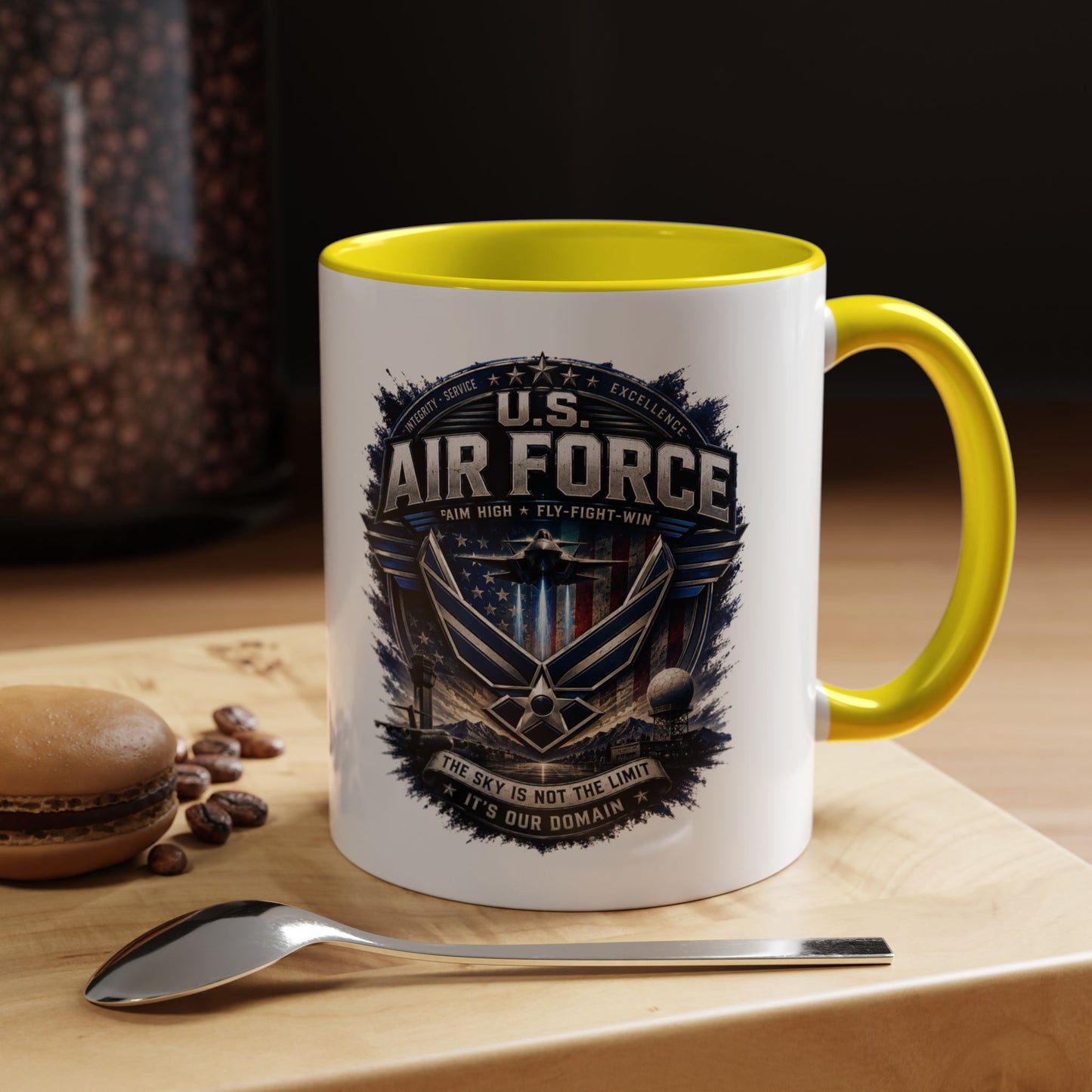 U.S. Air Force Accent Coffee Mug — Military Emblem 11/15oz
