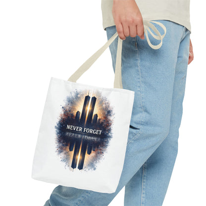 Never Forget Memorial Tote Bag — 9/11 Tribute Skyline All-Over Print